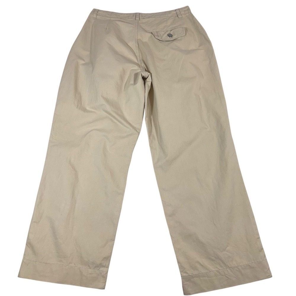POL Pleated Khaki Pants Women's Size M Wide Leg High Rise Cotton Coastal Boho - Picture 5 of 14